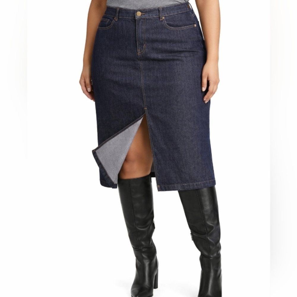 Women's High Rise Flex Magic Waistband Jean Skirt 20 Casual Chic